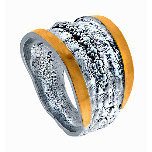  Серебряное кольцо с золотом 