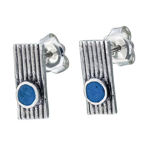 Silver Earrings with Enamel