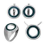 Silver Set with Enamel