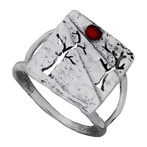 Silver Ring with Enamel "Autumn"