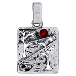 Silver Pendant with Enamel "Autumn"