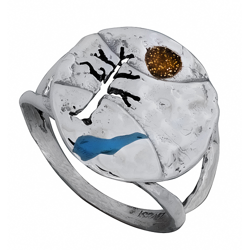 Silver Ring with Enamel