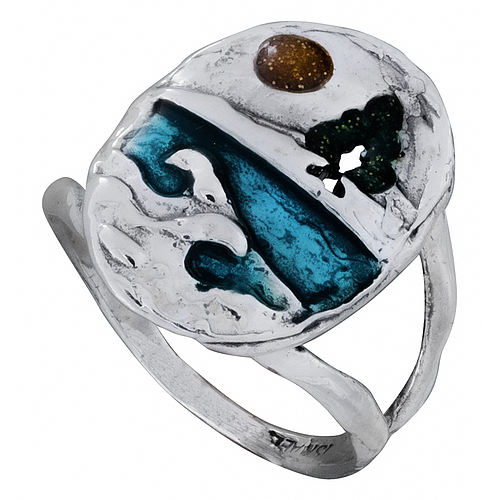 Silver Ring with Enamel