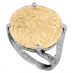 טבעת כסף עם ציפוי זהב