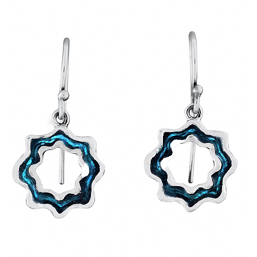 Silver Earrings with Enamel