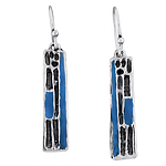 Silver Earrings with Enamel