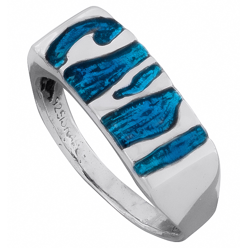 Silver Ring with Enamel