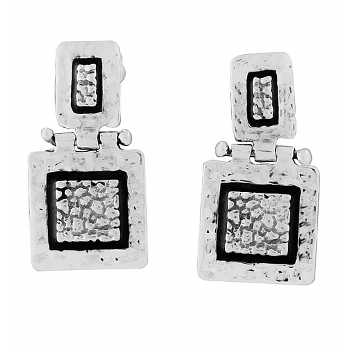 Silver Earrings with Enamel