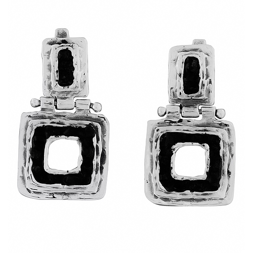 Silver Earrings with Enamel