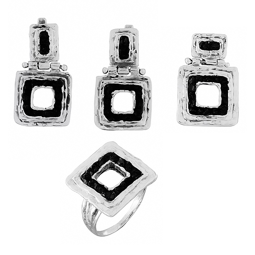 Silver Set with Enamel