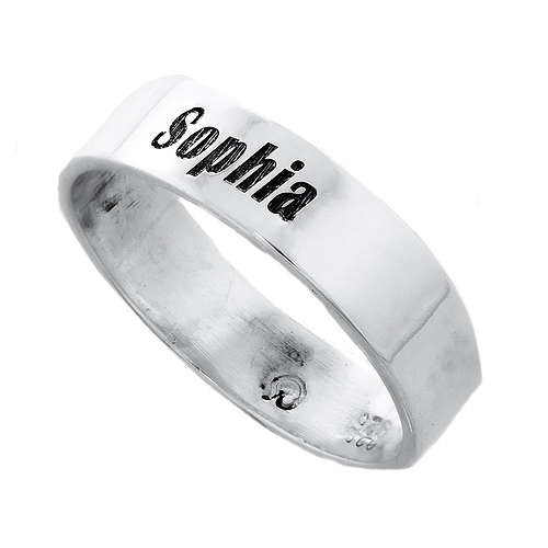 Silver Name Ring