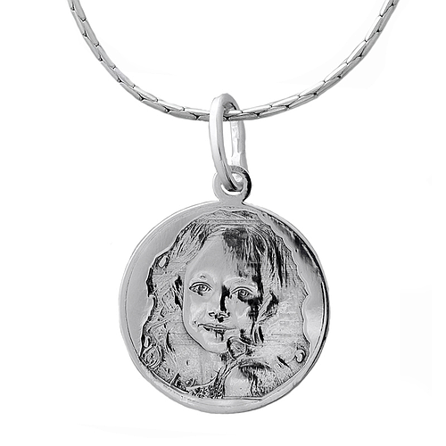 Silver photo necklace