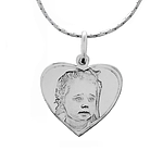 Silver photo necklace