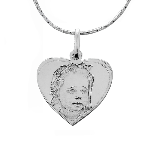 Silver photo necklace