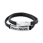 Men Engraved Leather Bracelet