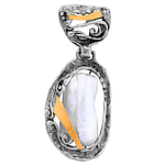 Silver and Gold Pearl Pendant "Aphrodite"