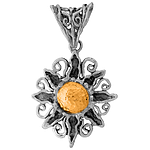 Silver and Gold Pendant "Sun"