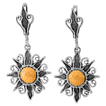 Silver and Gold Earrings "Sun"