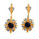 Silver earrings with gold & ruthenium plating