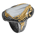 Silver Ring gold & ruthenium plated "Aphrodite"